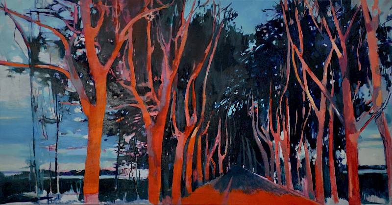 Linumhorster Allee Rot • 80 x 150 cm • 2012 • Öl auf Leinwand