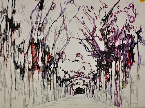 Allee • 21 x 28 cm • 2012 • Tusche, Aquarell und Bleistift auf Papier