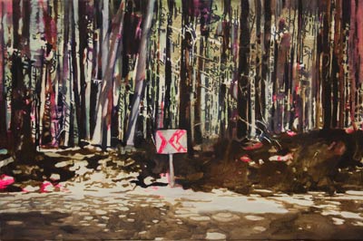 Tiny road painting • 40 x 60 cm • 2017 • Öl und Bronze auf Leinwand