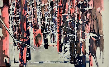 Neonwald • 55 x 80 cm • 2018 • Öl auf Leinwand